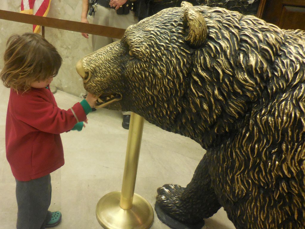 'Bacteria Bear' inside the Capitol.