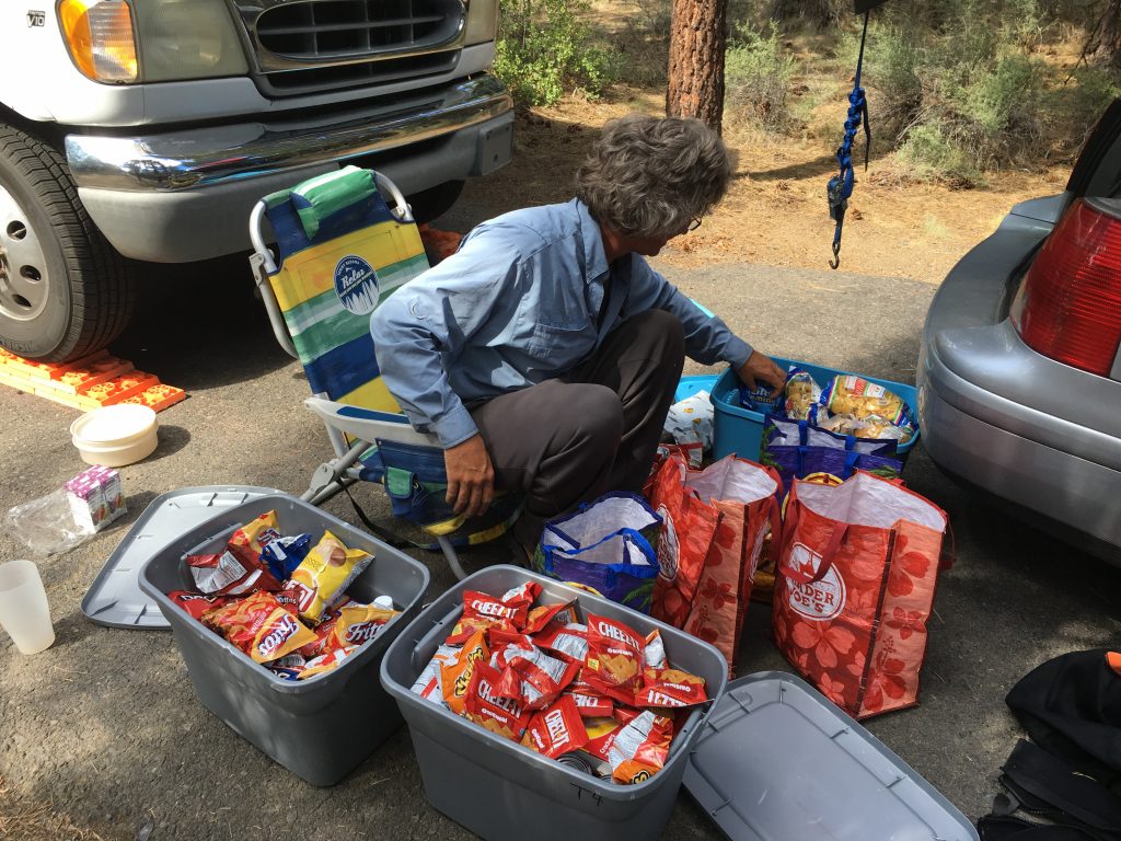 preparing the snacks ...